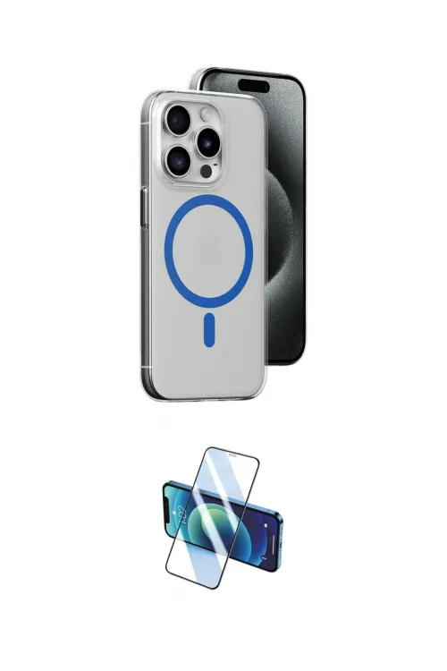 ieg™ iPhone 15 Pro Kılıf Odak Form Özel Seri - Siyah 3D Antistatik Seramik Nano Ekran Koruyucu