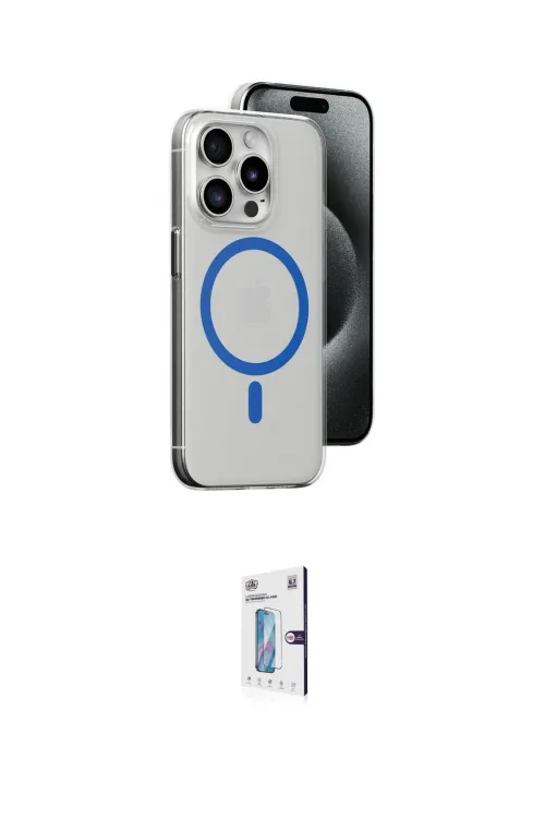 ieg™ iPhone 15 Pro Kılıf Odak Form Özel Seri - Siyah Bilvis 0.18mm Plus Cam Ekran Koruyucu