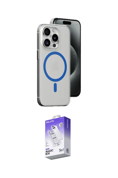 ieg™ iPhone 15 Pro Kılıf Odak Form Özel Seri - Siyah Bilvis 5in1 3D Magic Cam Ekran Koruyucu
