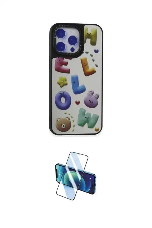 ieg™ iPhone 15 Pro Kılıf Odak Klasik Serisi - Siyah 3D Antistatik Cam Ekran Koruyucu