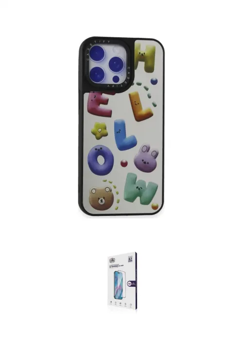 ieg™ iPhone 15 Pro Kılıf Odak Klasik Serisi - Siyah Bilvis 0.18mm Plus Cam Ekran Koruyucu