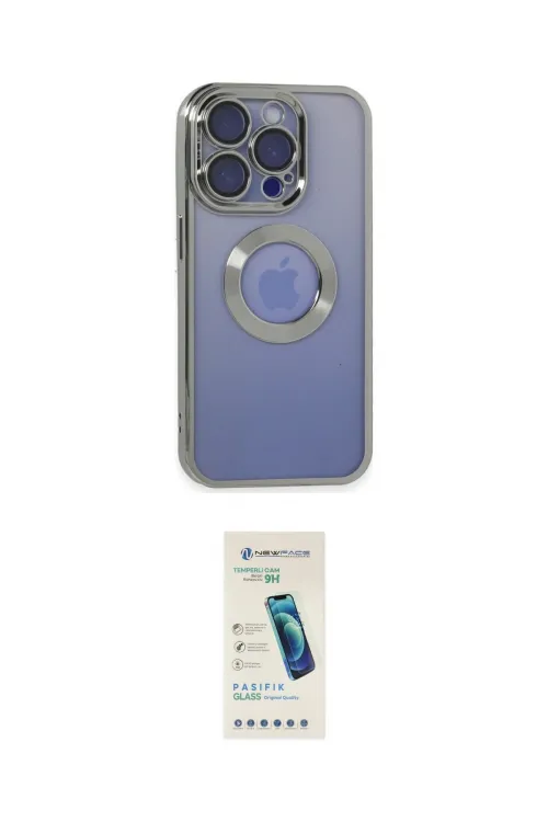 ieg™ iPhone 15 Pro Kılıf Pusula Form - Şeffaf Pasifik Cam Ekran Koruyucu