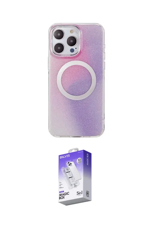 ieg™ iPhone 15 Pro Kılıf Pusula Form - Siyah Bilvis 5in1 3D Magic Cam Ekran Koruyucu