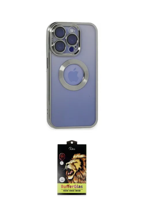 ieg™ iPhone 15 Pro Kılıf Pusula Form - Siyah Buffer Cam Ekran Koruyucu
