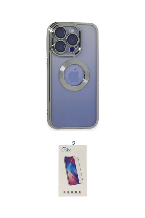 ieg™ iPhone 15 Pro Kılıf Pusula Form - Siyah Joko 5D Cam