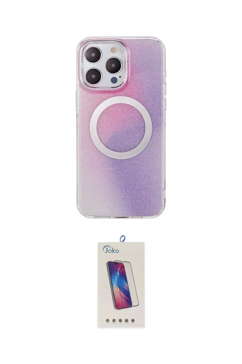 ieg™ iPhone 15 Pro Kılıf Pusula Form - Siyah Joko 5D Cam