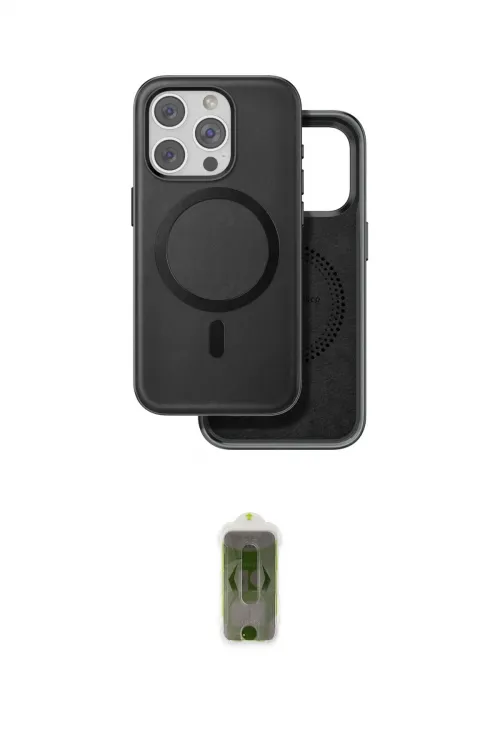 ieg™ iPhone 15 Pro Kılıf Pusula Işık Koleksiyonu - Siyah Joko Magic 5D Hayalet Cam