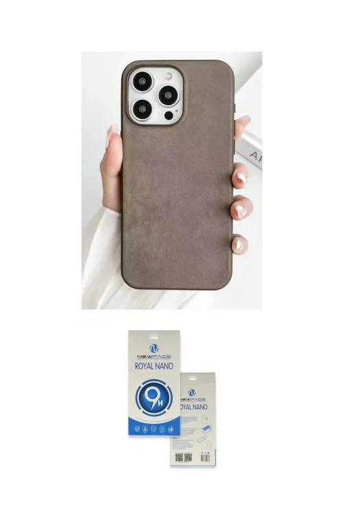 ieg™ iPhone 15 Pro Kılıf Pusula Modern - Şeffaf Royal Nano Ekran Koruyucu