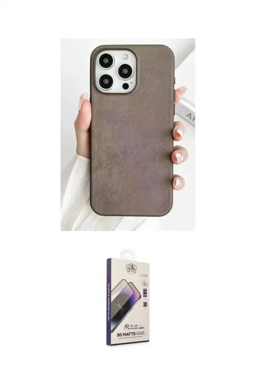 ieg™ iPhone 15 Pro Kılıf Pusula Modern - Siyah Bilvis 3D Mat Cam Ekran Koruyucu