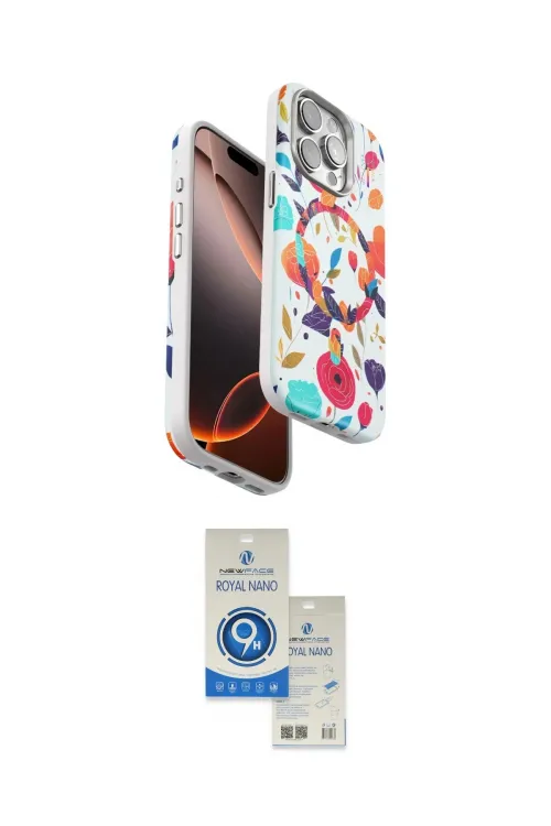 ieg™ iPhone 15 Pro Kılıf Siluet Doku - Şeffaf Royal Nano Ekran Koruyucu