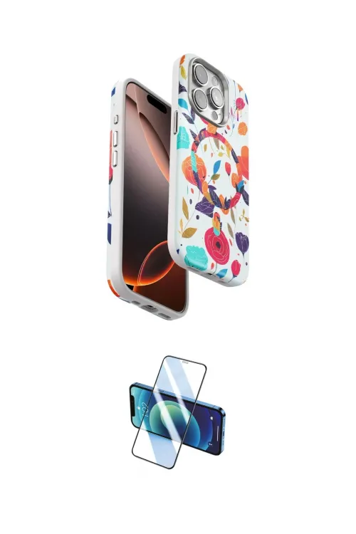 ieg™ iPhone 15 Pro Kılıf Siluet Doku - Siyah 3D Antistatik Seramik Nano Ekran Koruyucu