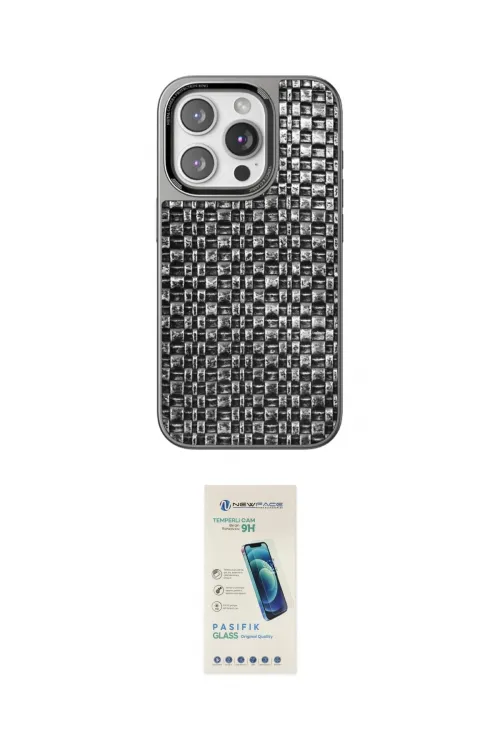 ieg™ iPhone 15 Pro Kılıf Siluet Form Serisi - Şeffaf Pasifik Cam Ekran Koruyucu