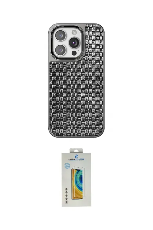 ieg™ iPhone 15 Pro Kılıf Siluet Form Serisi - Siyah Polymer Nano Ekran Koruyucu