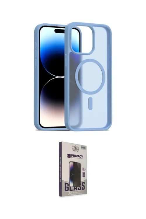 ieg™ iPhone 15 Pro Kılıf Siluet Minimal Prime - Siyah Bilvis Hayalet Cam Ekran Koruyucu