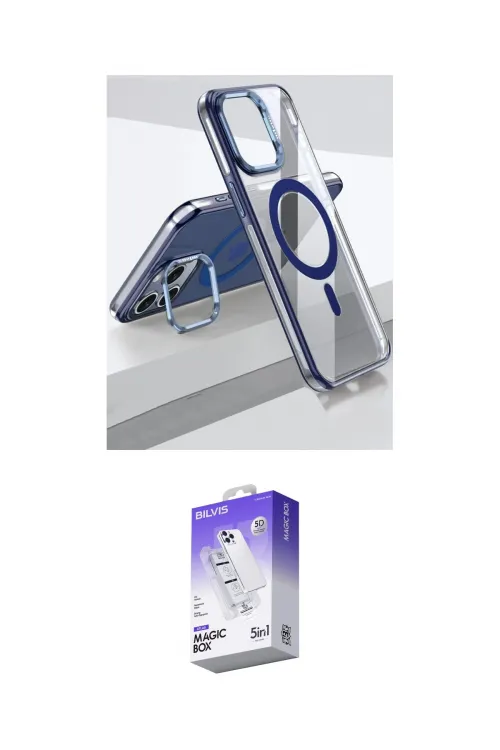 ieg™ iPhone 15 Pro Kılıf Vadi Çizgi Özel Seri - Siyah Bilvis 5in1 3D Magic Cam Ekran Koruyucu