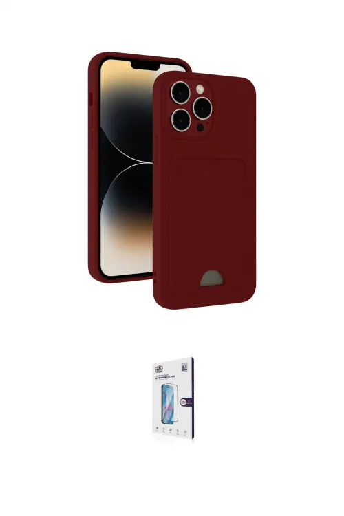 ieg™ iPhone 15 Pro Kılıf Vadi Çizgi Prime - Siyah Bilvis 0.18mm Plus Cam Ekran Koruyucu