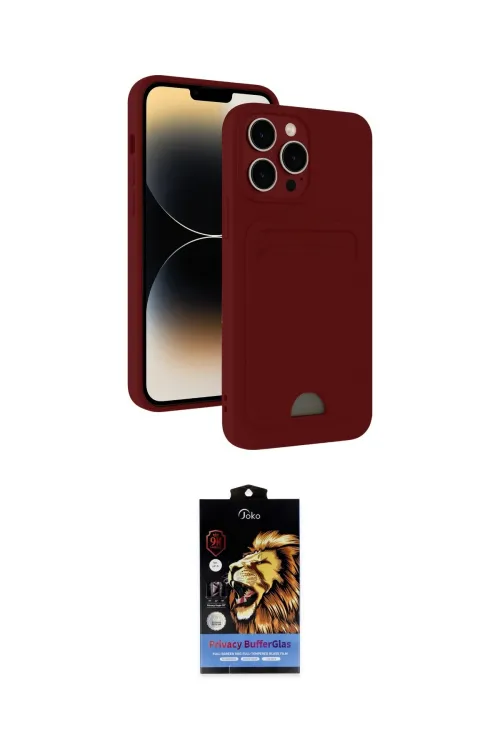ieg™ iPhone 15 Pro Kılıf Vadi Çizgi Prime - Siyah Buffer Hayalet Cam Ekran Koruyucu