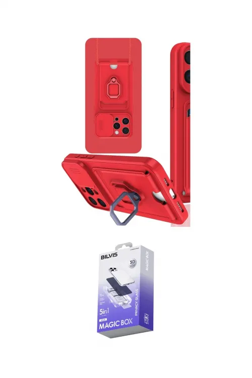 ieg™ iPhone 15 Pro Kılıf Vadi Form Prime - Siyah Bilvis 5in1 5D Magic Hayalet Cam Ekran Koruyucu