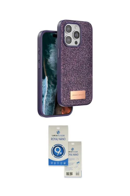 ieg™ iPhone 15 Pro Kılıf Vadi Klasik Serisi - Şeffaf Royal Nano Ekran Koruyucu