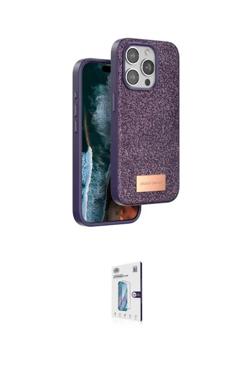 ieg™ iPhone 15 Pro Kılıf Vadi Klasik Serisi - Siyah Bilvis 0.18mm Plus Cam Ekran Koruyucu