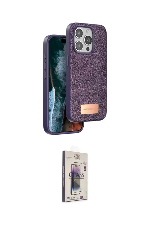 ieg™ iPhone 15 Pro Kılıf Vadi Klasik Serisi - Siyah Bilvis 3D Cam Ekran Koruyucu