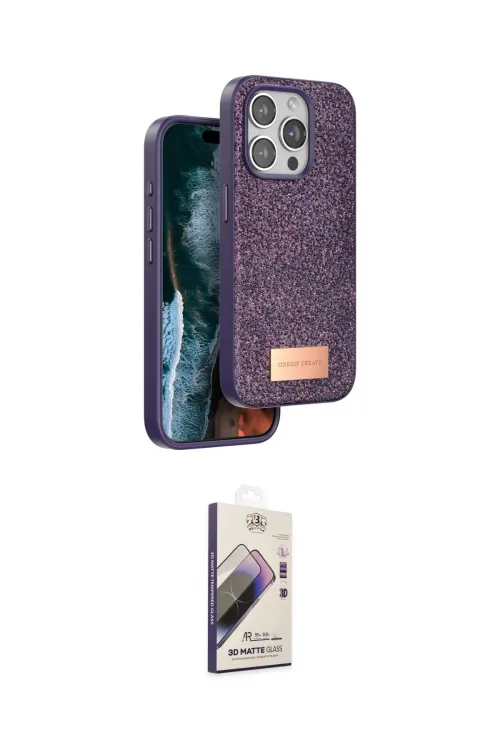 ieg™ iPhone 15 Pro Kılıf Vadi Klasik Serisi - Siyah Bilvis 3D Mat Cam Ekran Koruyucu