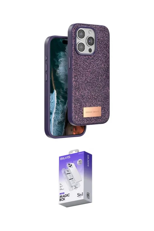 ieg™ iPhone 15 Pro Kılıf Vadi Klasik Serisi - Siyah Bilvis 5in1 3D Magic Cam Ekran Koruyucu
