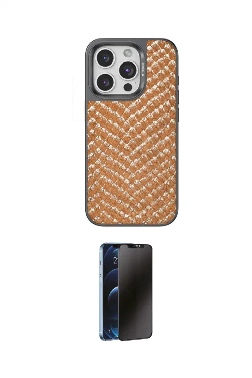 ieg™ iPhone 15 Pro Kılıf Vadi Özel Seri - Siyah 3D Antistatik Hayalet Cam Ekran Koruyucu