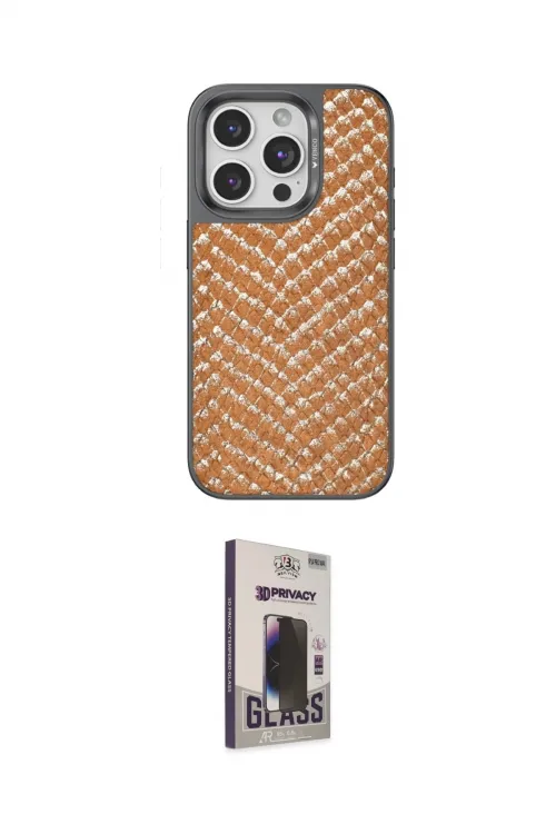 ieg™ iPhone 15 Pro Kılıf Vadi Özel Seri - Siyah Bilvis Hayalet Cam Ekran Koruyucu