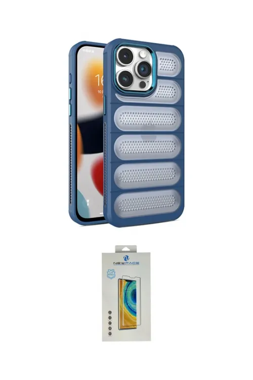 ieg™ iPhone 15 Pro Kılıf Yadigar Doku Özel Seri - Siyah Polymer Nano Ekran Koruyucu