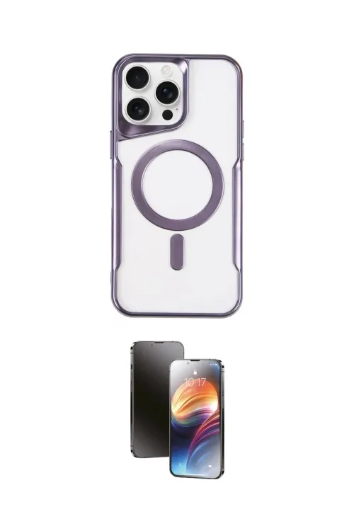ieg™ iPhone 15 Pro Kılıf Yadigar Klasik Özel Seri - Siyah 3D Antistatik Mat Seramik Nano Ekran Koruyucu