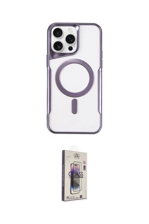 ieg™ iPhone 15 Pro Kılıf Yadigar Klasik Özel Seri - Siyah Bilvis 3D Cam Ekran Koruyucu