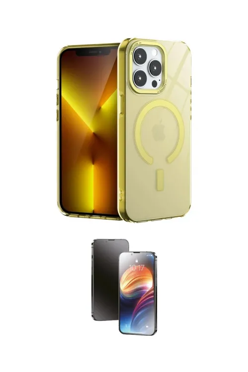 ieg™ iPhone 15 Pro Kılıf Yankı Çizgi - Siyah 3D Antistatik Mat Seramik Nano Ekran Koruyucu