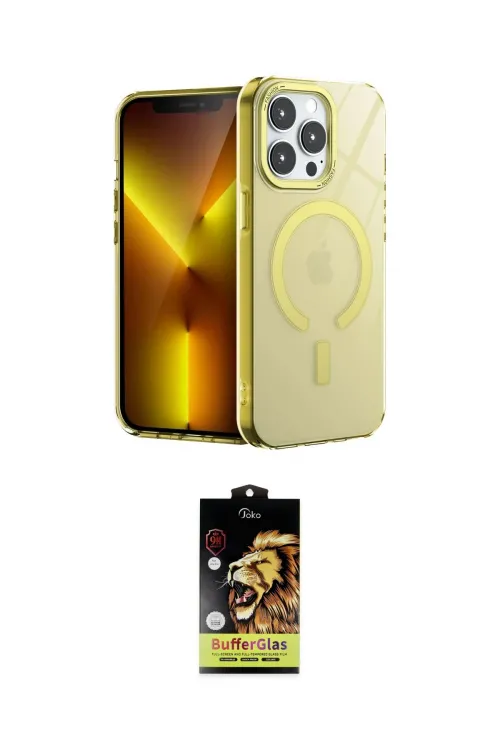 ieg™ iPhone 15 Pro Kılıf Yankı Çizgi - Siyah Buffer Cam Ekran Koruyucu