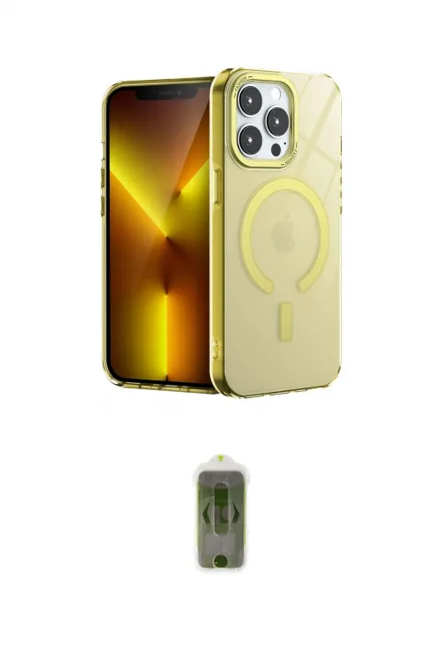 ieg™ iPhone 15 Pro Kılıf Yankı Çizgi - Siyah Joko Magic 5D Hayalet Cam