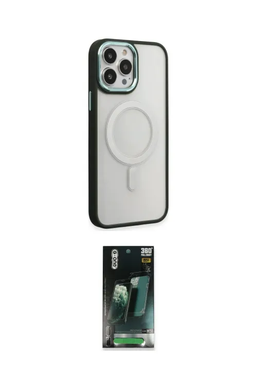ieg™ iPhone 15 Pro Kılıf Yankı Işık Özel Seri - Şeffaf 360 Full Body Arka Koruyucu