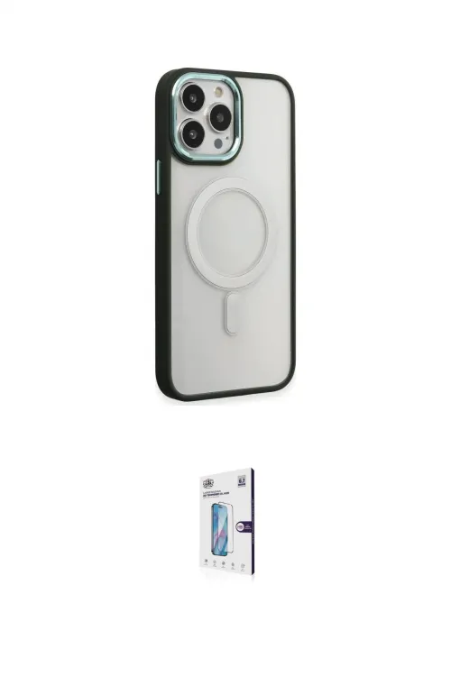 ieg™ iPhone 15 Pro Kılıf Yankı Işık Özel Seri - Siyah Bilvis 0.18mm Plus Cam Ekran Koruyucu
