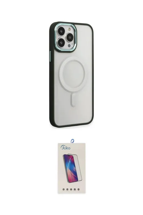 ieg™ iPhone 15 Pro Kılıf Yankı Işık Özel Seri - Siyah Joko 5D Cam