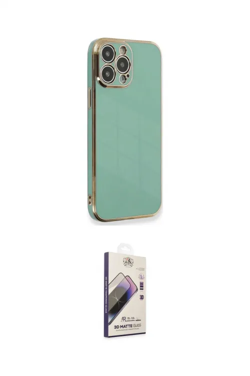 ieg™ iPhone 15 Pro Kılıf Yankı Serisi - Siyah Bilvis 3D Mat Cam Ekran Koruyucu