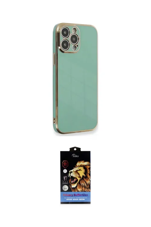 ieg™ iPhone 15 Pro Kılıf Yankı Serisi - Siyah Buffer Hayalet Cam Ekran Koruyucu