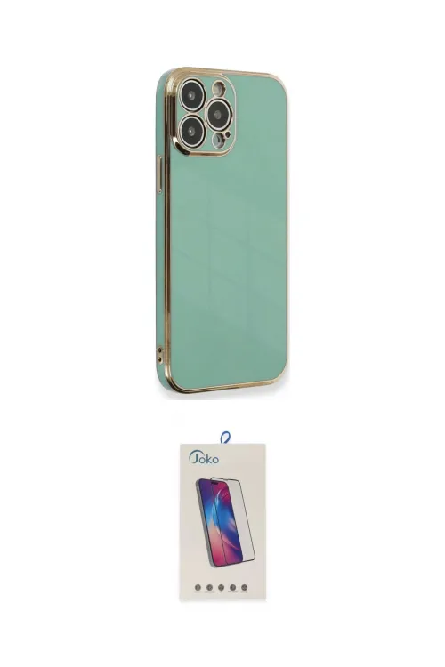 ieg™ iPhone 15 Pro Kılıf Yankı Serisi - Siyah Joko 5D Cam