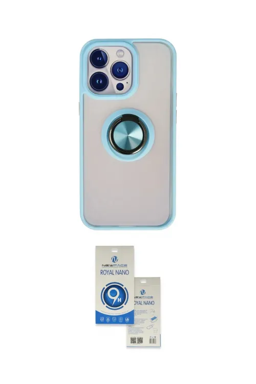 ieg™ iPhone 15 Pro Kılıf Yörünge Çizgi - Şeffaf Royal Nano Ekran Koruyucu