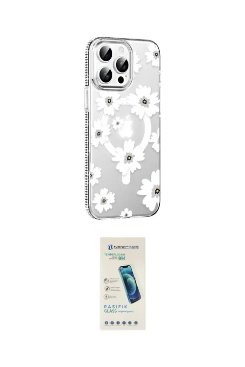 ieg™ iPhone 15 Pro Kılıf Yörünge Işık Prime - Şeffaf Pasifik Cam Ekran Koruyucu