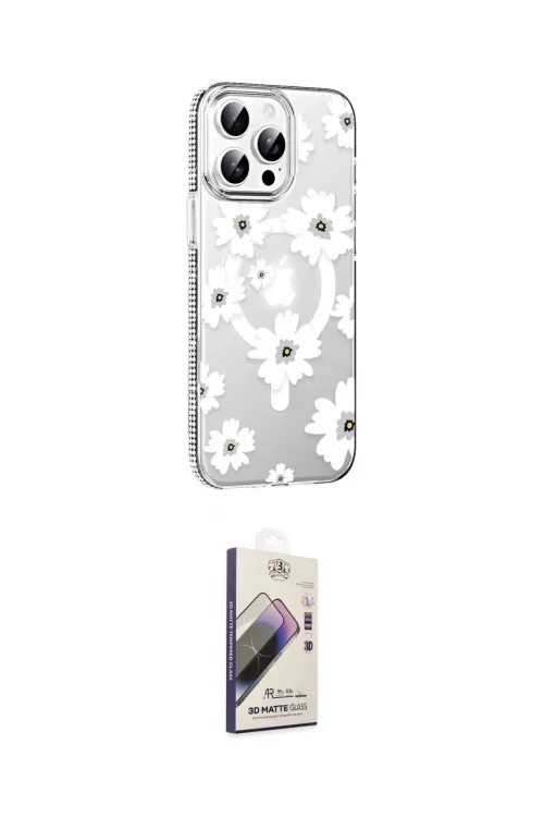 ieg™ iPhone 15 Pro Kılıf Yörünge Işık Prime - Siyah Bilvis 3D Mat Cam Ekran Koruyucu