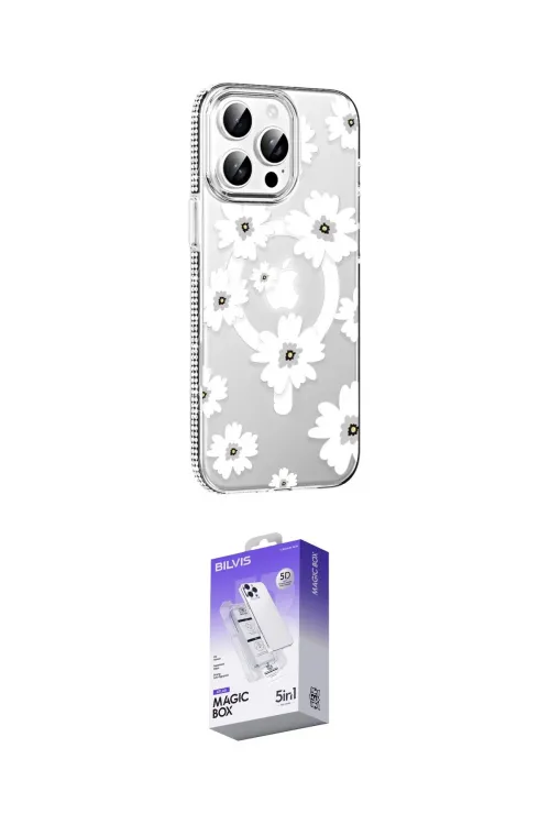 ieg™ iPhone 15 Pro Kılıf Yörünge Işık Prime - Siyah Bilvis 5in1 3D Magic Cam Ekran Koruyucu