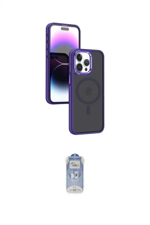ieg™ iPhone 15 Pro Kılıf Yörünge Klasik - Siyah Joko Magic 5D Cam