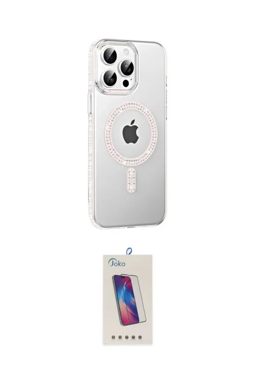 ieg™ iPhone 15 Pro Kılıf Yörünge Koleksiyonu - Siyah Joko 5D Cam