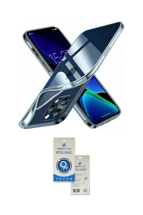 ieg™ iPhone 15 Pro Kılıf Zirve Doku - Şeffaf Royal Nano Ekran Koruyucu