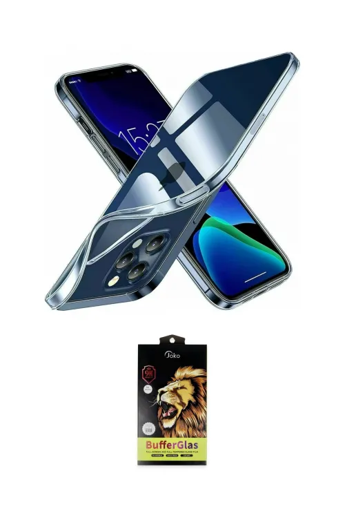 ieg™ iPhone 15 Pro Kılıf Zirve Doku - Siyah Buffer Cam Ekran Koruyucu