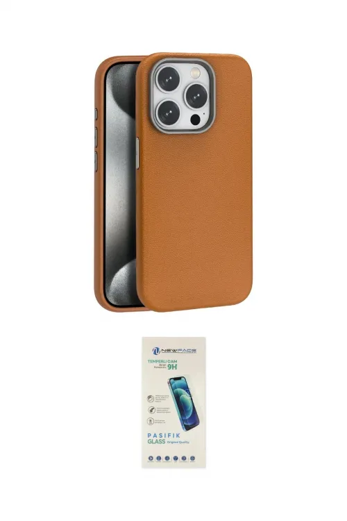 ieg™ iPhone 15 Pro Kılıf Zirve Modern Prime - Şeffaf Pasifik Cam Ekran Koruyucu